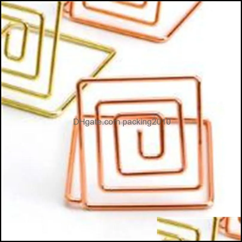 Party Favor Porte-cartes Electroplate Figure géométrique Forme Note Pinces Rose Gold Couleur Nom Cartes Titulaire Nouvelle Arrivée 0 9Zq L1 Drop Dhvtq