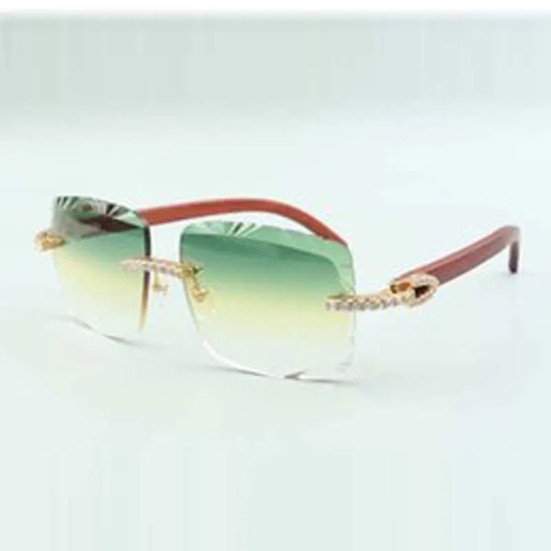 endless diamonds sunglasses 3524020 with original wooden temples and 58mm cut lens