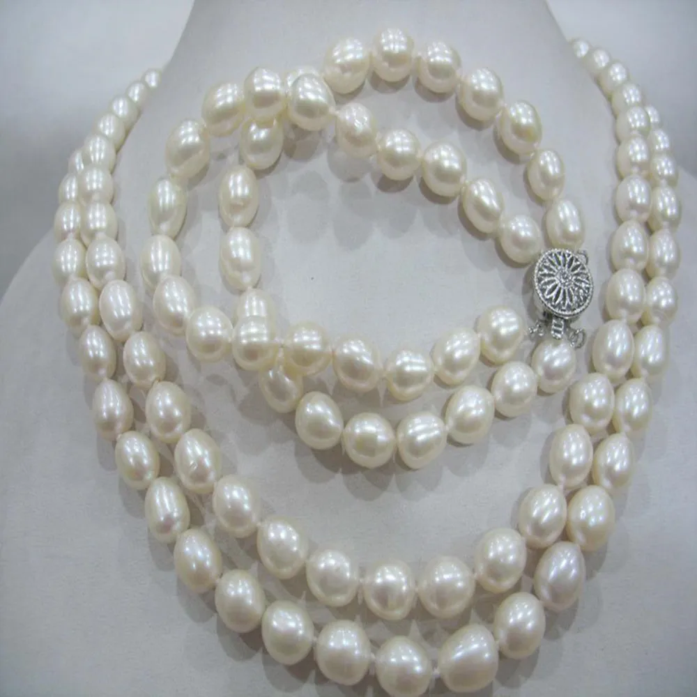 Ручная ручная набор 6-7 мм белый пресноводный рисовый жемчужный браслет для женщин модные украшения для женщин