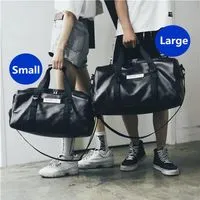 2021 New Leather Men Travel Bags Carry on Luggage Bags Women Duffel Totes Handbag Black Travel Tote Large Weekend Bag 2 Size319i