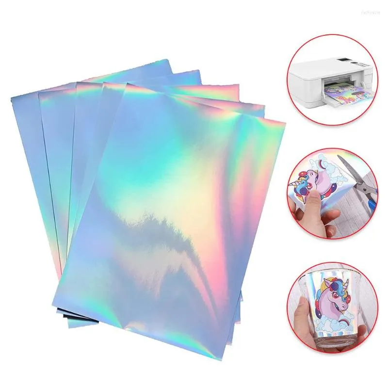 Ink Refill Kits A4 Size Holographic Sticker Paper Printable Laser For Printer DIY Vinyl Waterproof