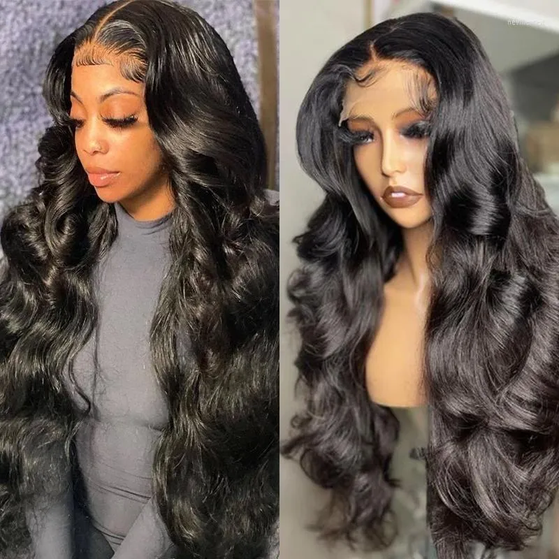 32 Inch Body Wave Human Hair Wigs 4x4 Transparent Lace Closure Water Brazilian Remy Frontal Wig For Women