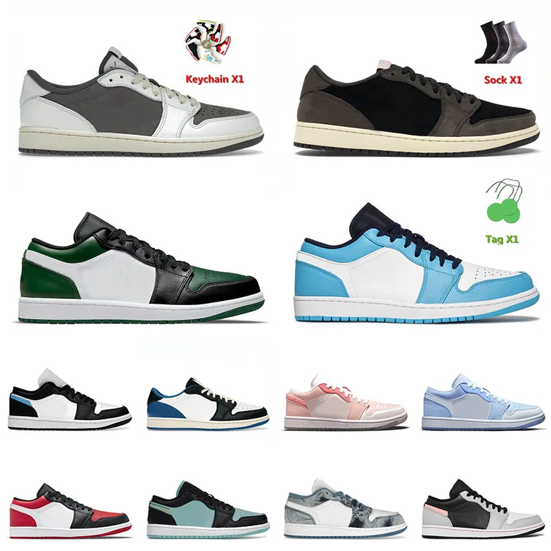 1 1s Low Basketball Shoes Ts X Reverse Mocha Fragment Stage Haze Neutral Grey True Blue Bred Toe 