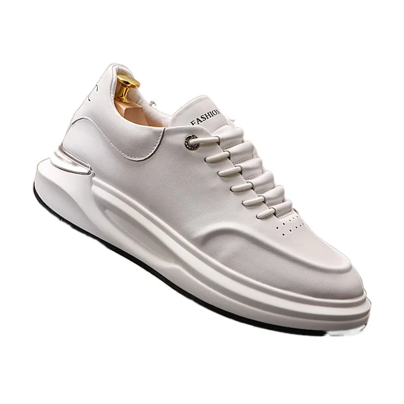 Italiaanse stijl jurk trouwschoenen mode plat ademende witte gevulkaniseerde casual sneakers lichtgewicht ronde teen dikke bodem zakelijk rijtjes j103