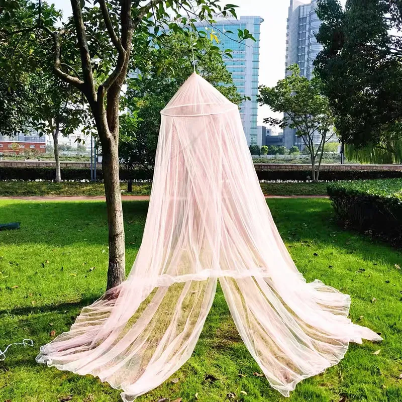 Mosquito líquido branco rosa simples princesa estilo círculo diâmetro 60m de altura 250 Material de poliéster Camping Yarn