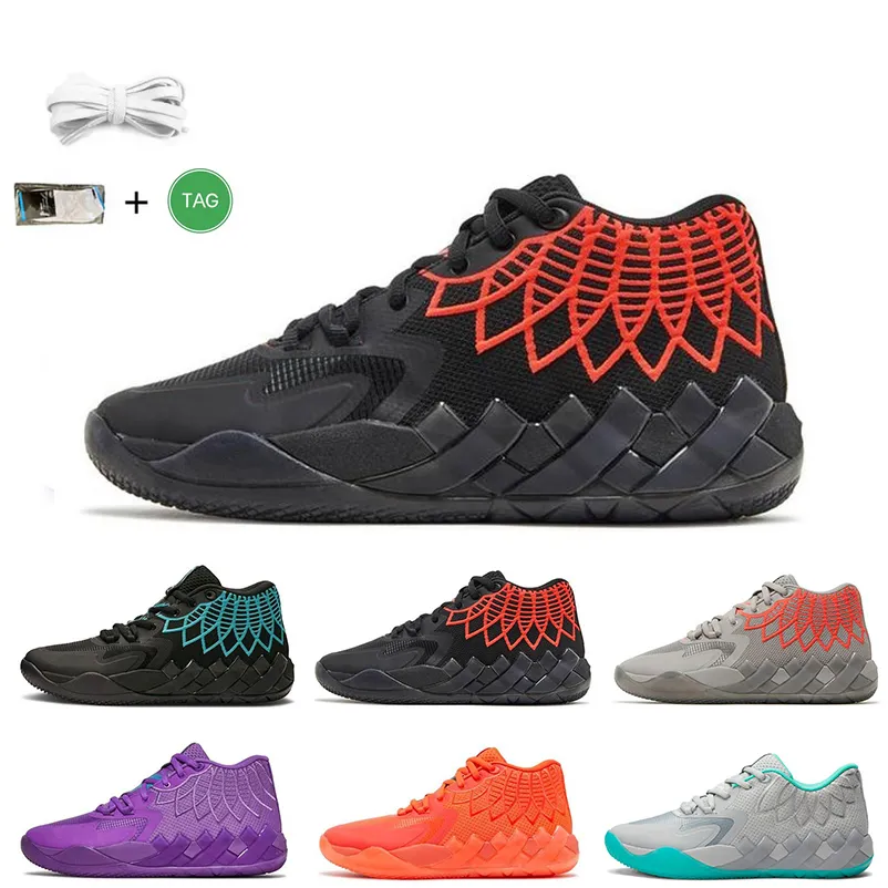 LaMelo Ball MB.01 Chaussures de basket-ball pour hommes Rick et Morty Queen City Pas d'ici Black Blast LO UFO Baskets pour hommes Baskets de sport 40-46