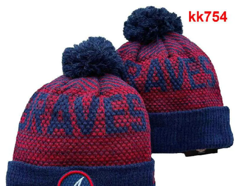 Atlanta Beanie A North American Baseball Team Side Patch Winter Wool Sport Knit Hat Skull Caps
