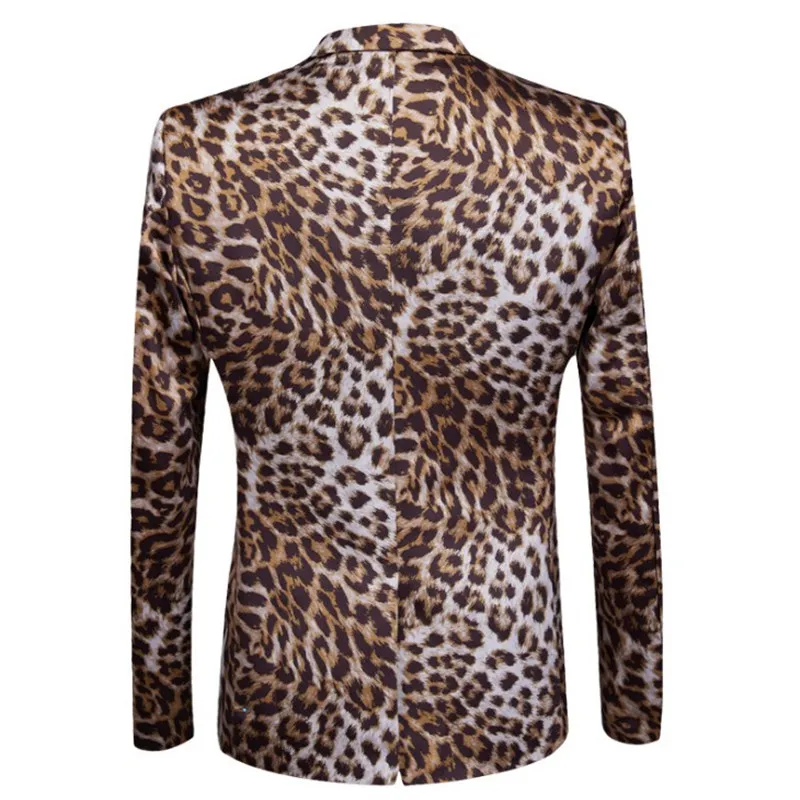 Leopard Print Men Suit Blazer Set with Pants 2022 Safari Suits for Men Performance Dj Kurtka luksusowa piosenkarka