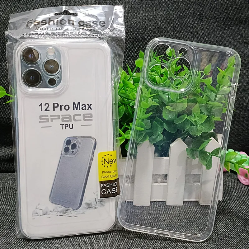 Custodia per iPhone 15 pro max 14 più 13 mini 12 11 durevoli cuscini ad aria durevole da 1,5 mm trasparente trasparente TPU gel silicone coperchio in gomma protezione della fotocamera ammortizza