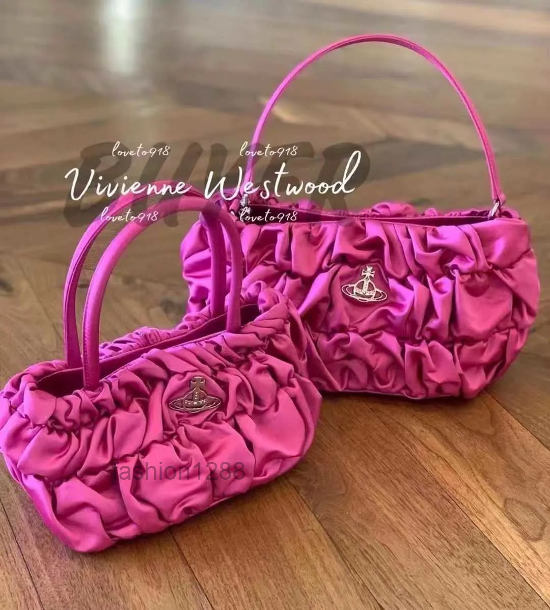 VI Empress Dowager's Rincled Bag 2022 New Prosatoile INS Satin Baged Hand Hand Bag مع Net Net Red