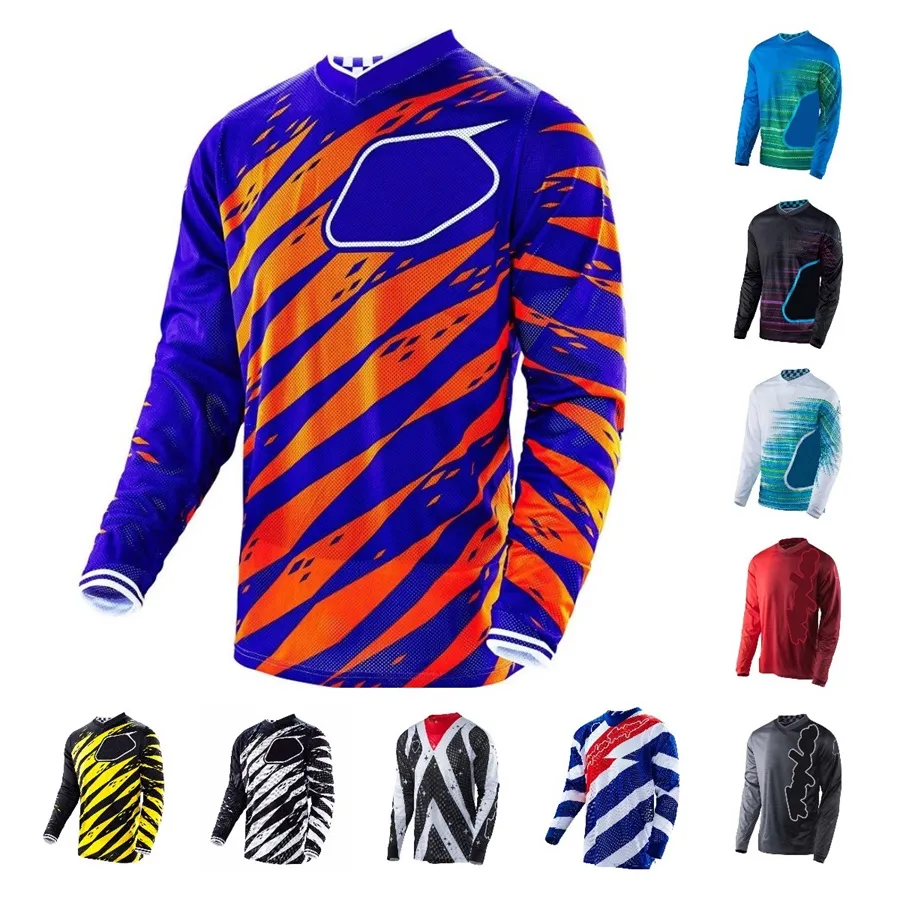 فريق Motorcycle Mountain Team Downhill Jersey Mtb Ofrroad قميص دراجة نارية قمصان خارج طريق Motocross Racing T-Shirt Long Sleeve Cycling T