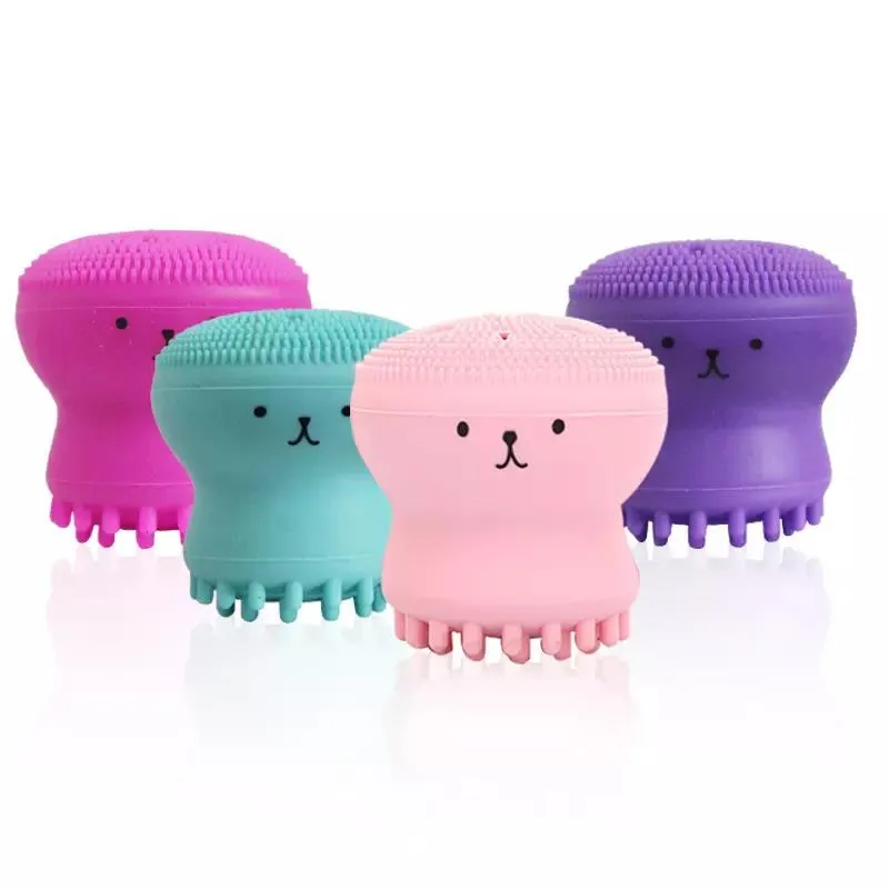 Octopus vorm siliconen gezicht reiniging borstel reinigingsmiddel diepe porie exfoliator gezicht scrub massages huidverzorging