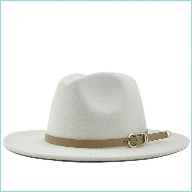 Sombreros de ala ancha para hombre Sombrero para mujer para mujeres Hombres Fedora Mujer Hombre Fedoras Moda Fieltro Sombreros Mujer Hombre Panamá Cap Jazz Top C Carshop2006 Dhyby