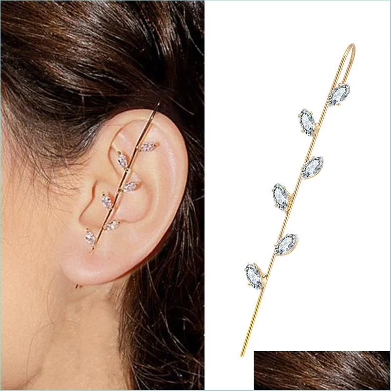 Autre mode cristal crochet boucles d'oreilles zircone oreille goujon pour femme géométrique croix chaîne perle manchette boucle d'oreille bijoux de mariage cadeaux Q601Fz Dhpub