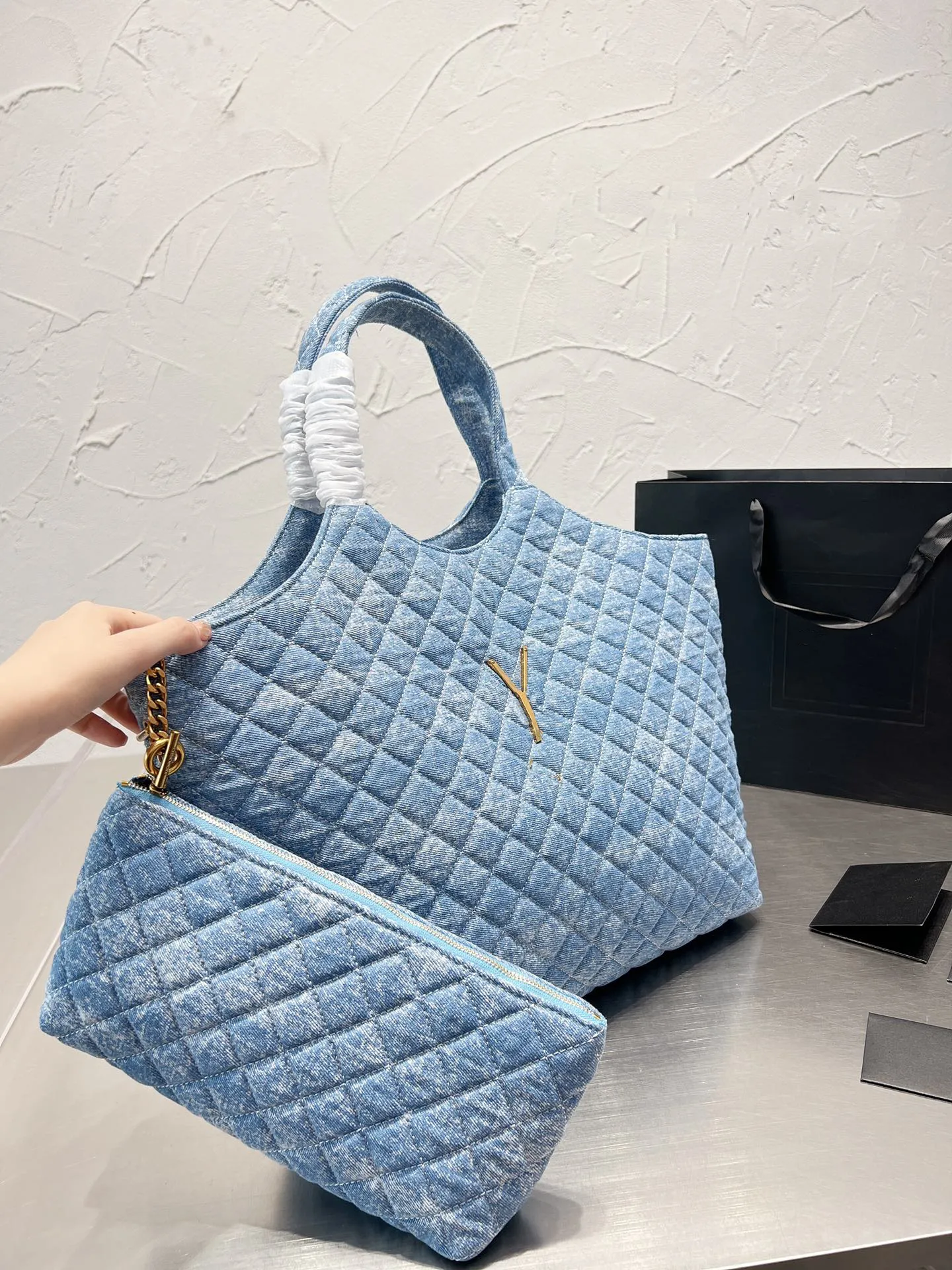 مصممي المملوءة المملوكة الملمس حقيبة الأزياء ICARE MAXI LEATHER LEATHER BAG MUNTIFUNCED حقائب اليد مع محفظة صغيرة مع Wallet260Q