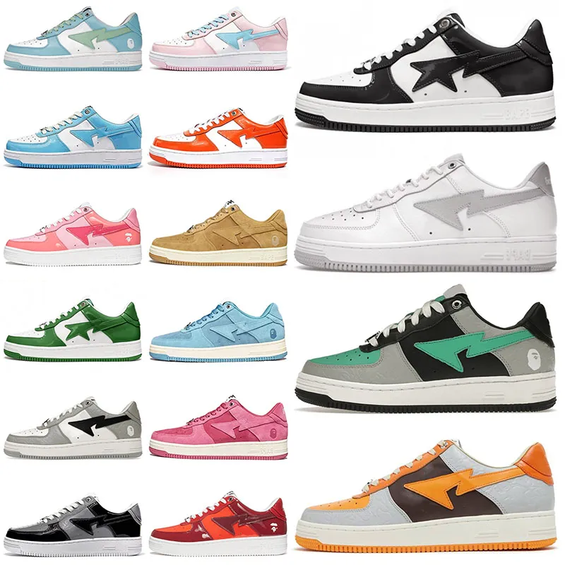 Designer Bapesta Bapestas Baped Sta Casual Chaussures Hommes Femmes Mode Beige Suede Couleur Camo Combo Rose Vert Gris Noir Blanc Sport Baskets Baskets