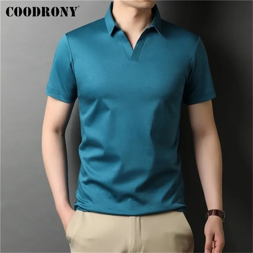 Polos de polos masculinos Marca de alta qualidade verão cor pura coloração pura casual manga curta 100% puro-camiseta de algodão pólo