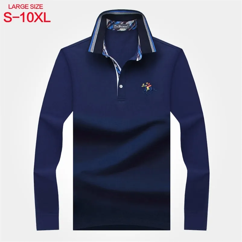 Polo da uomo Autunno Risvolto T-shirt a maniche lunghe Polo tinta unita Allentato Large Business Casual Fondo Paul 220907