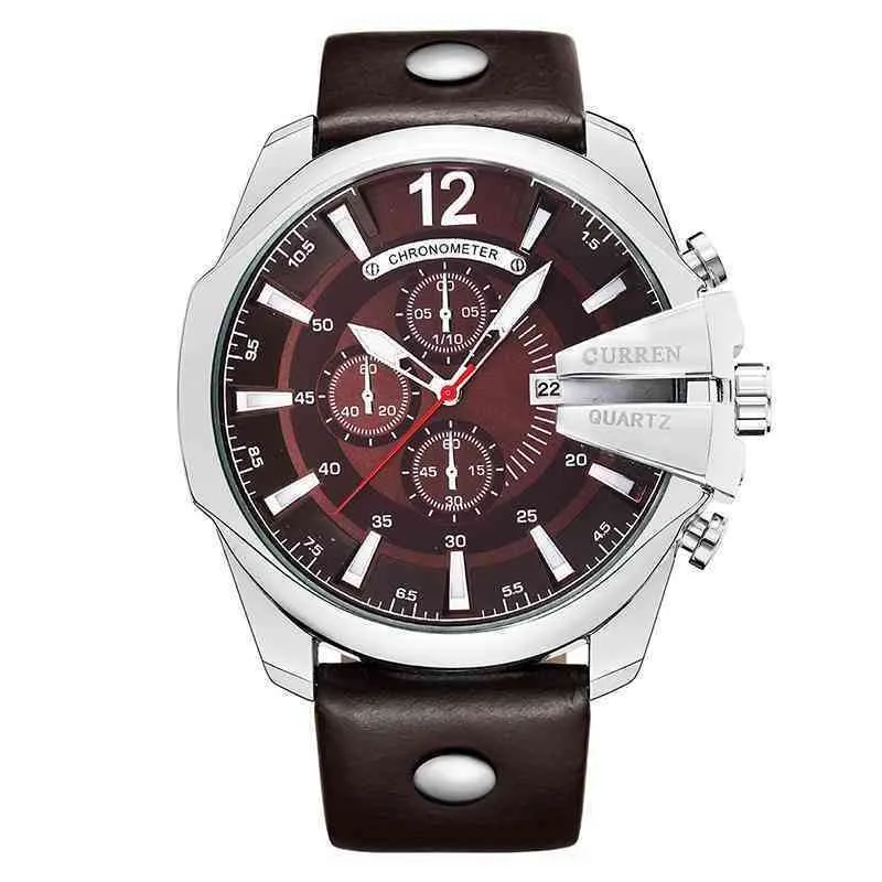 dropshipping top luxury brand curren mens watch classic big case quartz watch men 2020 (1)
