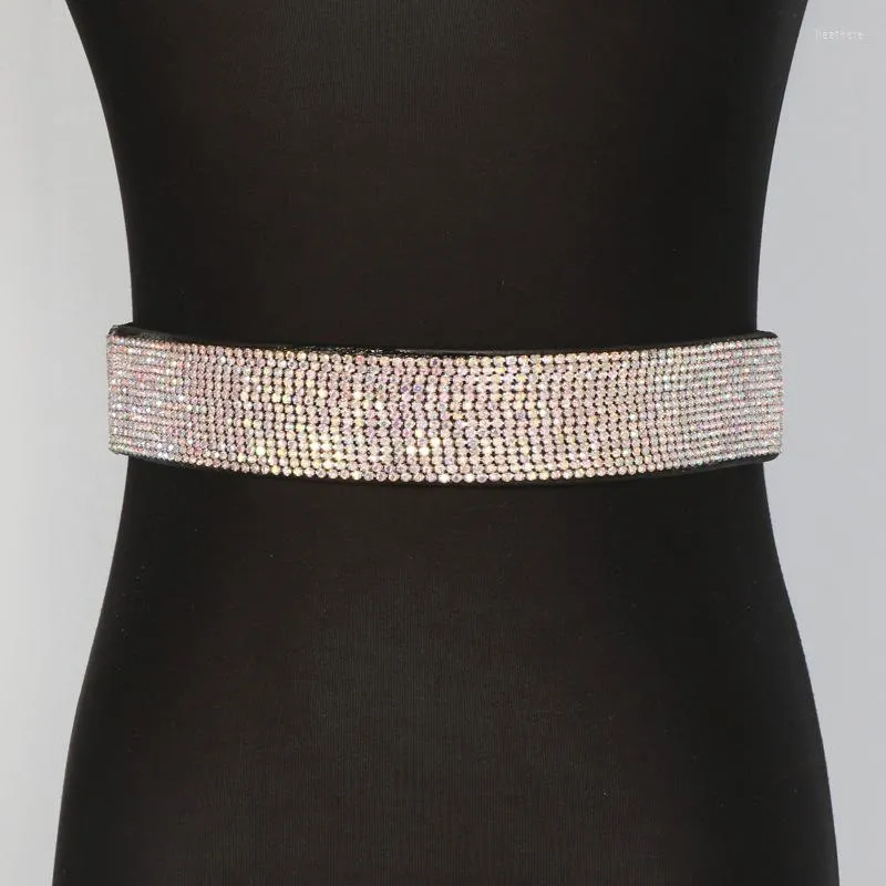 Cinture GetSpring Cintura da donna 2022 Moda con strass scintillanti Vita elastica All Match Donna per abito