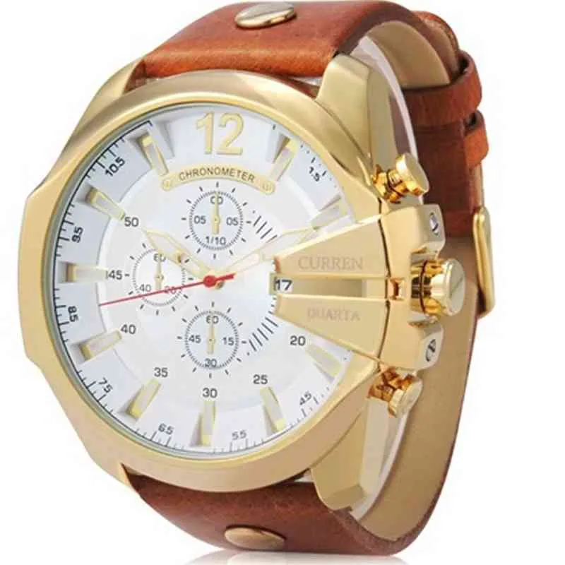 dropshipping top luxury brand curren mens watch classic big case quartz watch men 2020 (2)