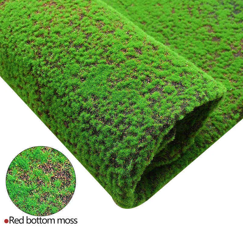 Faux Blumengrün 1x1m künstlicher Moosgras gefälschter Torfmatte Grüne Pflanzen DIY House Garten Rasen Teppich Mikro Landschaft Dekoration Accessoires J220906