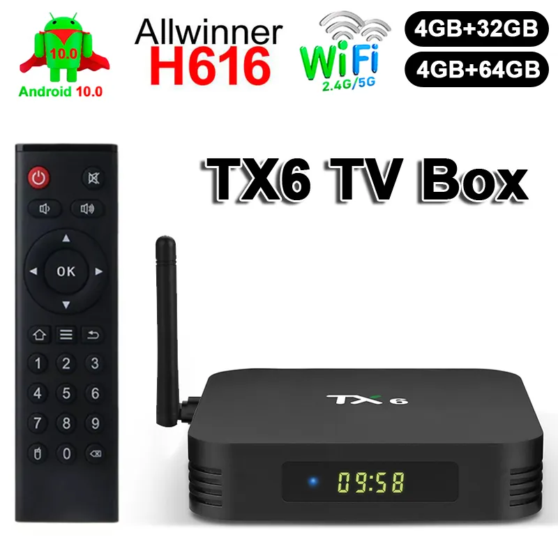 Android Smart TV Box 10.0, 4GB RAM 32GB ROM H616 Quad Core Cortex