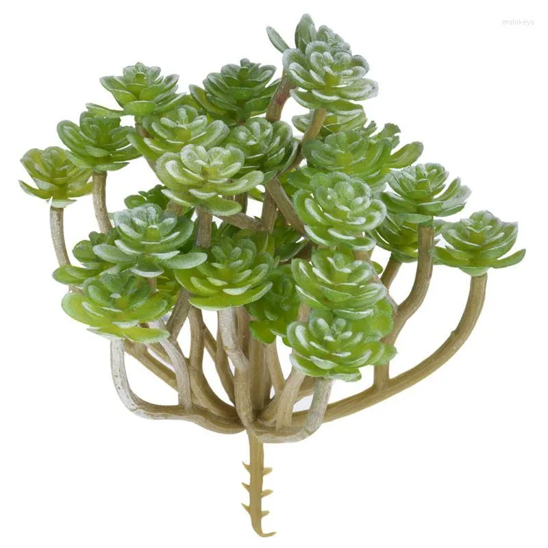 Decorative Flowers Artificial Succulent Green Flocking Fake Plants Succulents Simulation Desktop Bonsai Wedding Party Home Decor