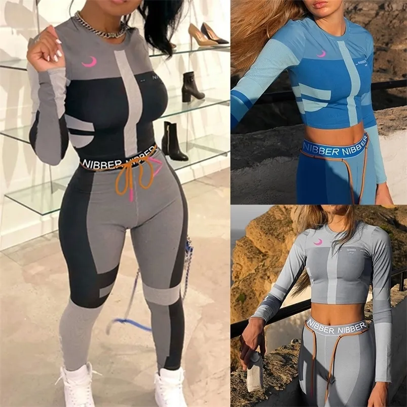 Women's Two Piece Pants Sexy Tracksuits Women Set Outfits Sports Fitness High Waist Leggings Winter Spring Matching Sets Sweatsuit 220907