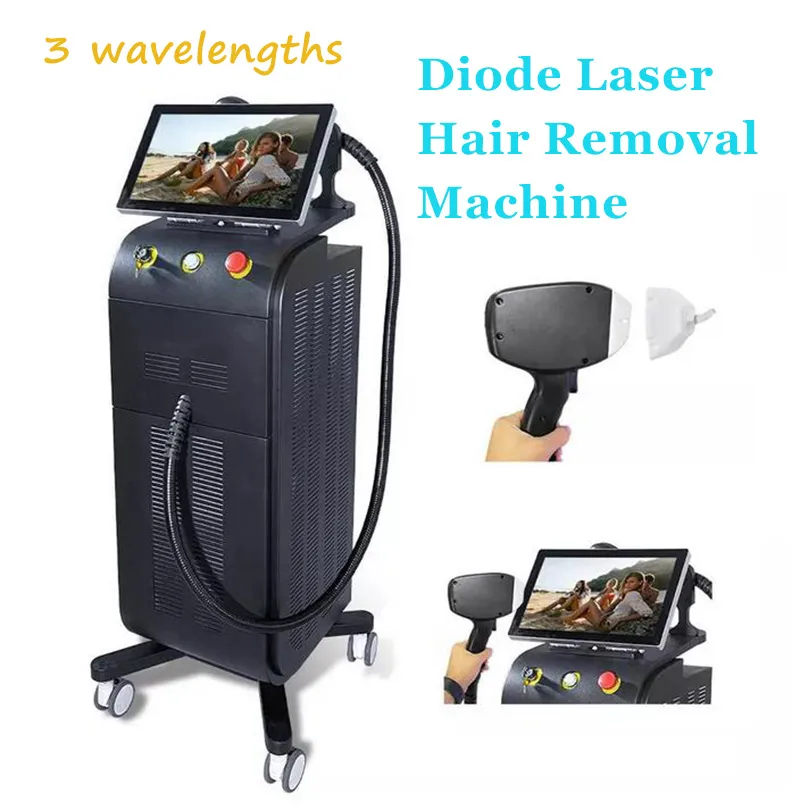 High quality 808 hair removal machine alexandrite gold three combined wavelengths diode lazer equipment 600W faster and pain free