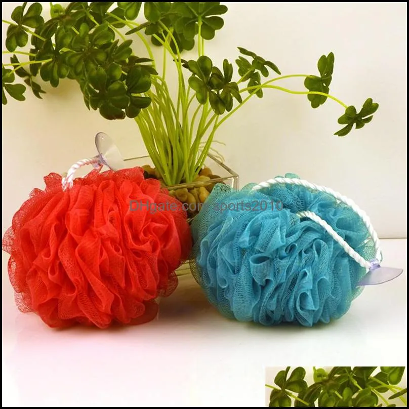 Bath Brushes Sponges Scrubbers Mti Colors 8G/15G/20G/30G Bath Shower Sponge Pouf Loofahs Nylon Mesh Brush Ball And Elba006 1342 T2 Dhvaj