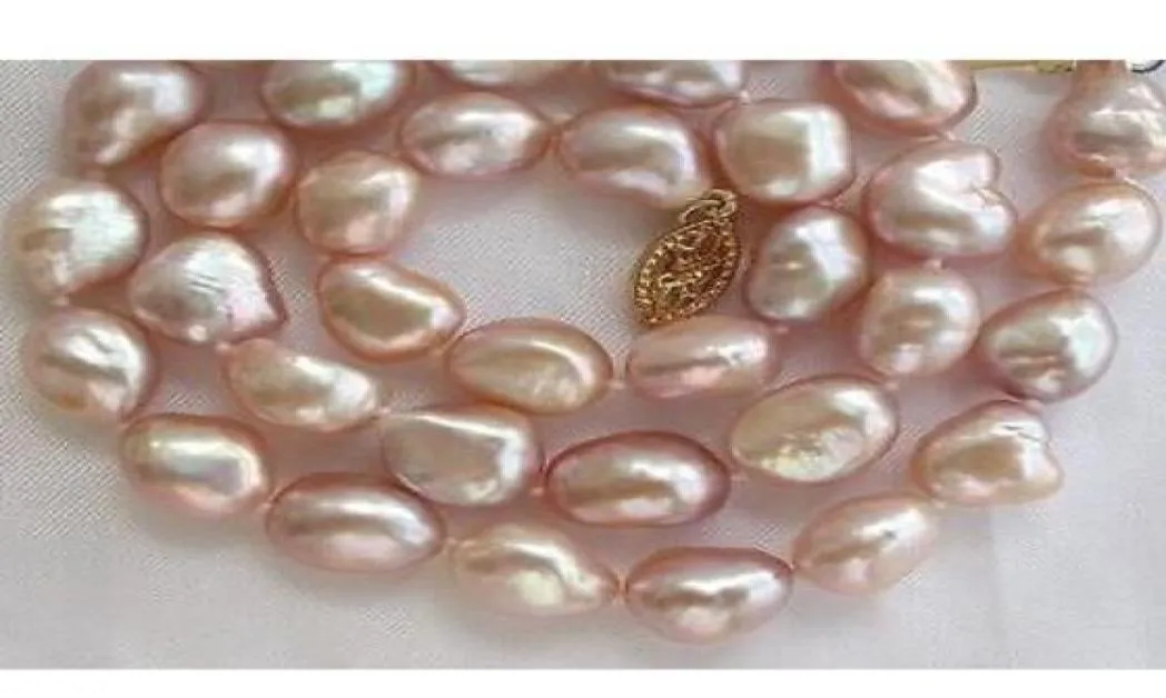 Классический 1012 мм барокко южные мосы Розовый жемчужный ожерелье 18 дюймов 14 тыс. Золотых аксессуаров