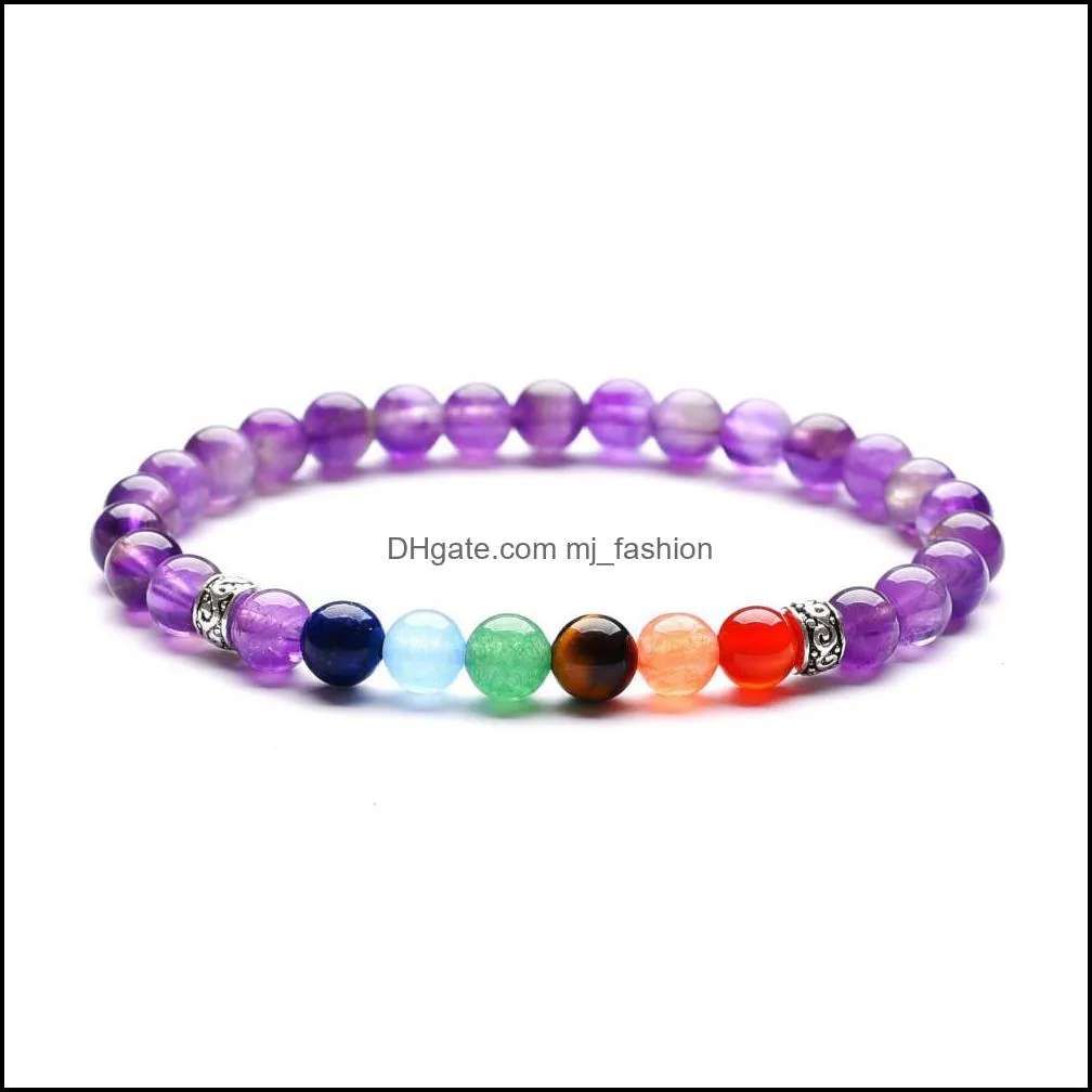 Fios de miçangas 7 Chakra Bracelet Christmas Ladies Jóias Presentes Cura Energy Blend Men e mulheres ioga Férias de aniversário G DHSELLER2010 DHFGW