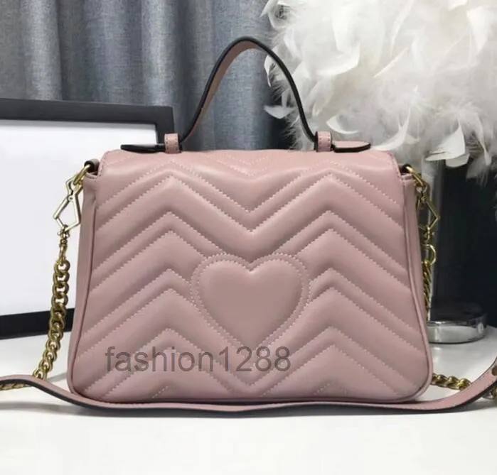 Marmont Bolsos Diseñador Mujeres Alta calidad Cuero genuino Cuero de vaca Bolso de hombro Cadena Crossbody Bolsos Solapa Moda Monedero clásico Cross Body Poc