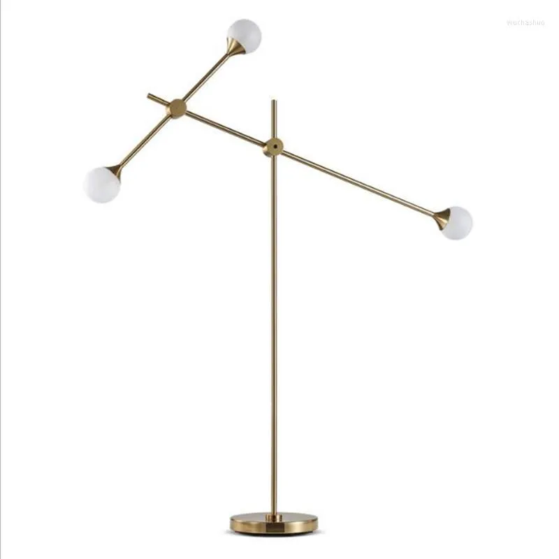 플로어 램프 현대 단순한 금 철 유리 유연한 G9 램프 거실 침실 연구 연구 Illuminare Reading Light 2364