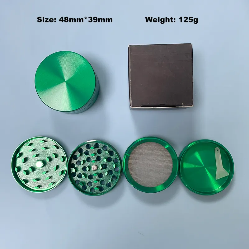 Metal Herb Grinder Smoking Accessory For Tobacco Smoke Pipe 63mm 55mm 50mm 40mm Zinc Alloy 4 Layer Accept Customized OEM Logo Printing UPS Ship