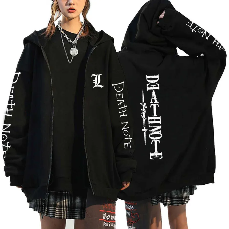 Anime Graphic Zip Up Hoodie: Japanese Streetwear Style