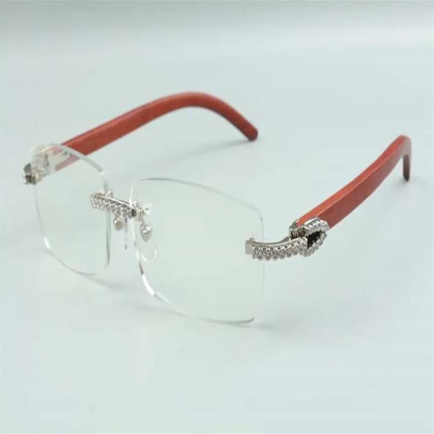 2021 New Style High-End Designers 중형 다이아몬드 안경 3524012 남성용 여성 천연 오리지널 나무 안경 프레임 크기 36-18-135mm303r