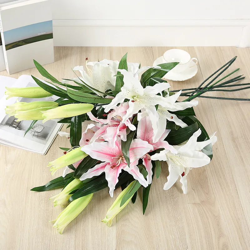 78cm Fake lily Artificial silk flowers branch DIY creative bouquet mother