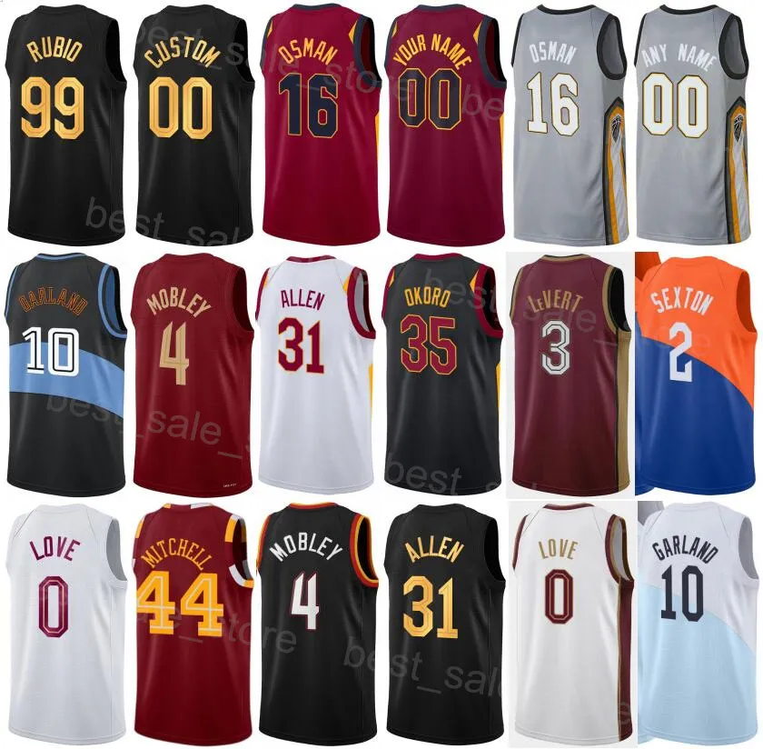 Stampato Uomo Donna Youth Earned Basketball Ricky Rubio Jersey 99 Cedi Osman 16 Jarrett Allen 31 Evan Mobley 4 Donovan Mitchell Darius Garland 10 Sport Statement Sale