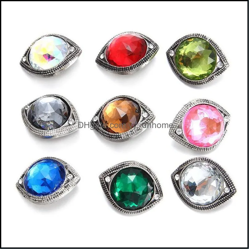 Other Retro Snap Button Jewelry Components Colorf Rhinestone 18Mm Metal Snaps Buttons Fit Bracelet Bangle Noosa Sh005 Dr Dhseller2010 Dhr5E