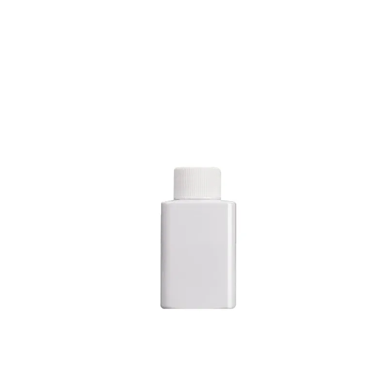 Pakken lege plastic witte fles platte schouder vierkant vorm huisdier wit schroef deksel met binnenstekker draagbare hervulbare cosmetische verpakking 60 ml 100 ml 120 ml 150 ml