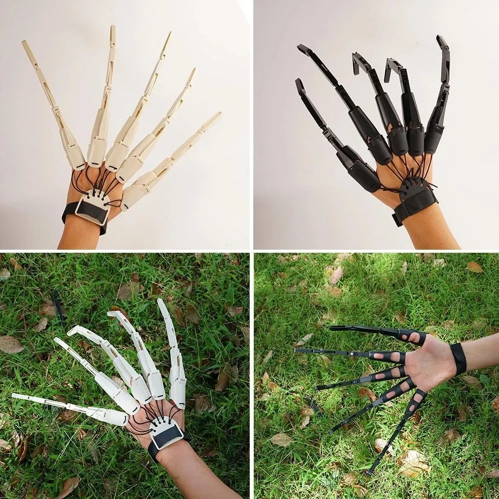 Halloween Decor Articulated Finger Gloves Flexible Funny Tricky Flexible Toy Costume Party Ghost Claw Props Hand Model