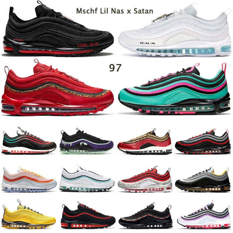 Chaussures Dr Hommes Femmes Chaussures De Course Mschf Lil Nas X Satan Triple Noir Blanc Sean