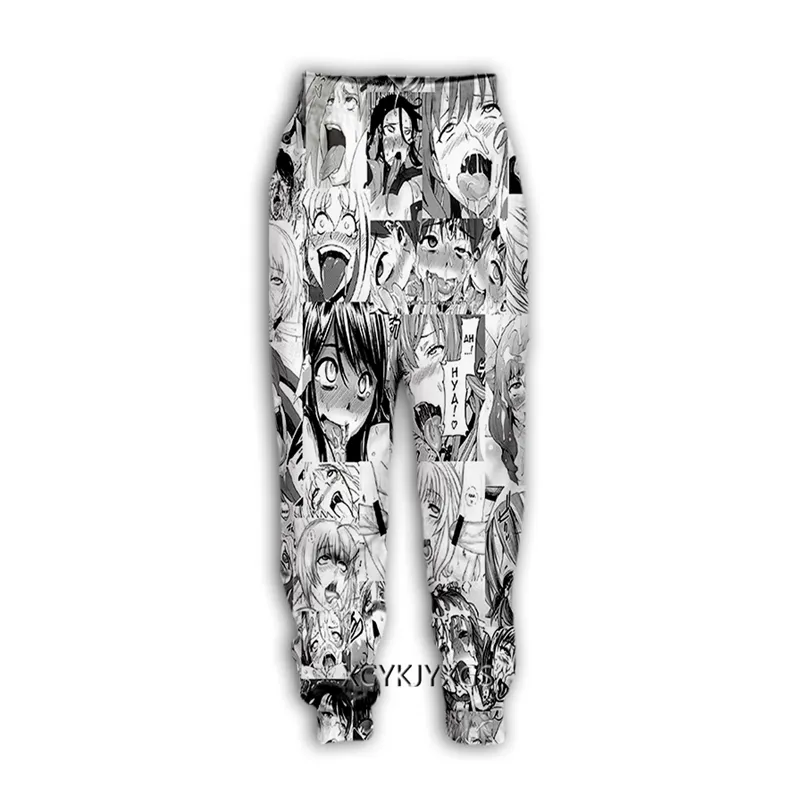 Pantalons pour hommes Hommes Femmes Anime Ahegao 3D Pantalons décontractés imprimés Mode Streetwear Hommes Lâche Sport Long Pantalon F30 220907