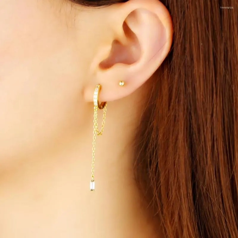 Sterling Silver Hoop Flower Earrings Charms CZ Dangle Drop Hypoallergenic Fashion Jewelry Dainty Birthday Gift For Women