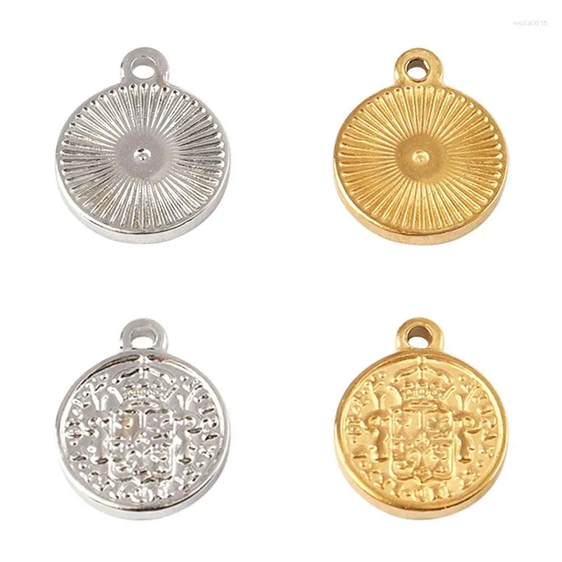 Charms 5pcs Huile en acier inoxydable Pendentif Pendre en relief Fabrication pour le collier DIY Bracelet Boucle d'oreille Bijoux Accessoires