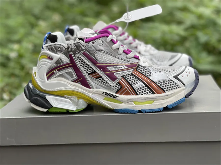 Tênis de corrida Triple S 7.0 mais quente Tess Gomma Paris Speed branco preto azul roxo rosa plataforma esportes ao ar livre com caixa original 36-46