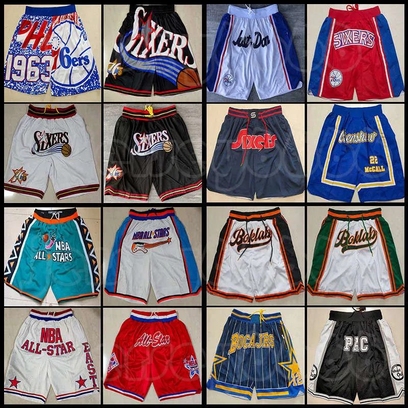 Män mesh team throwback bara don sömnad ansikte mesh basket shorts pockets philadelphias mitchell ness 76er pantalones de baloncesto shorts