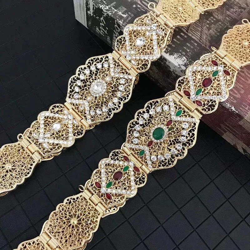 Ceintures de style marocain délicate courroie de petite taille avec incrustation de strass pour les dames de la chaîne de taille